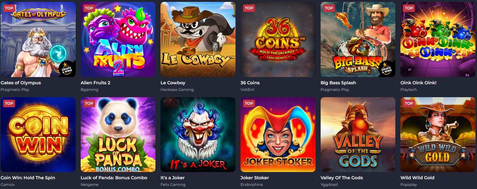 Popular Games at Rolling Slots Casino