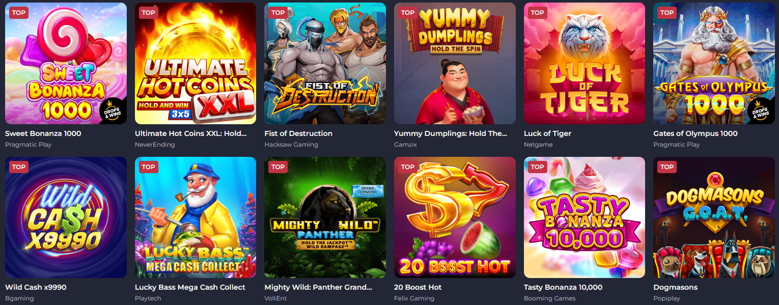 Top Pokies at Rolling Slots Casino